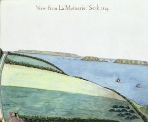 ラモワネリーからの眺め、セルク、1849年（紙にトイレ） 作： English School