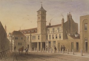 ブリッジヤード、トゥーリーストリート、1846年にブリッジハウスのビュー（紙にトイレ） 作： English School