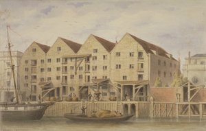 Chamberlains Wharf、Tooley Street、1846（紙にトイレ）のビュー 作： English School