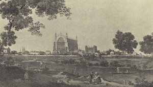 イートンカレッジの眺め、c 1747（グラビア） 作： English School