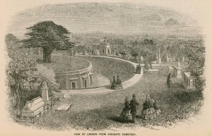ハイゲート墓地からのロンドンの眺め 作： English School