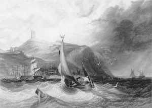 海からのスカボロー城の眺め、1894 作： English School