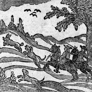 「ABook of Roxburghe Ballads」からの狩猟シーンの眺め 作： English School