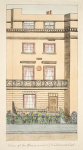 ジョージ・クルイックシャンクが亡くなった家の眺め、1878年頃のパブ（手彩色の彫刻版 作： English School