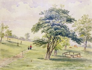 ハイドパークの北部の眺め、1820年 作： English School