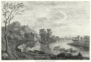 セーヌ川のほとりの風景（版画 作： English School