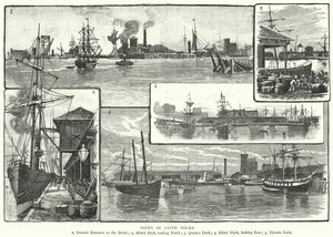 Leith Docksの風景（エングレービング 作： English School