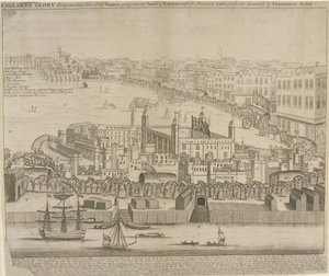 1744年にロンドン塔に運ばれる宝物のワゴン 作： English School