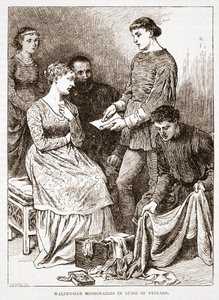 ペドラーを装ったヴァルデンシアの宣教師、ジェームズエイトケンワイリー（1808-1890）による「プロテスタンティズムの歴史」からの挿絵、パブ。 1878