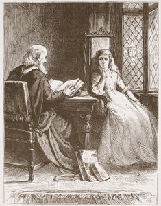 娘に聖書を読んでいるウォルターカペル、ジェームスエイトケンワイリー（1808-1890）によるプロテスタンティズムの歴史のイラスト、パブ。 1878 作： English School