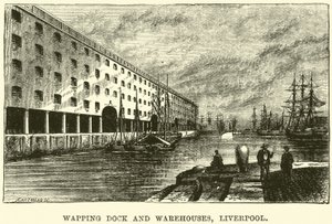 Waping Dock and Warehouses、リバプール 作： English School