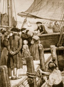 1787年にウェスリーがプリンスオブウェールズに乗船し、アイルランド人に別れを告げた 作： English School