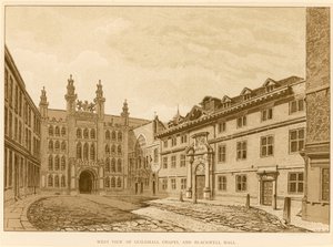 ギルドホールチャペル、ロンドン、ブラックウェルホールの西側ビュー 作： English School