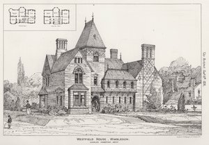 ウィンブルドンのウェストフィールド・ハウス（彫刻 作： English School