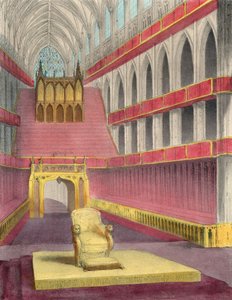 ビクトリア女王の戴冠式に備えたウェストミンスター寺院 作： English School