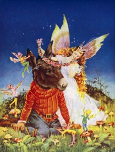 ウィリアム・シェイクスピア作「真夏の夜の夢」のシーン、ピーズ・ボトムはどこですか（カラー・リソ） 作： English School