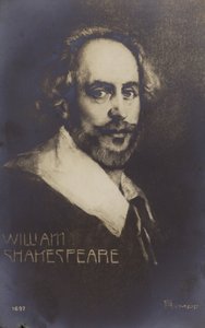 ウィリアム・シェイクスピア（1564-1616）イギリスの劇作家、詩人（リトグラフ）