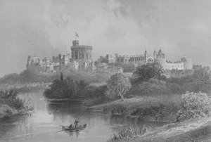 ウィンザー城、トーマスミルナー牧師による地理学のギャラリーからの出版、1880年頃 作： English School