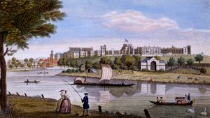 テムズ川を渡ったウィンザー城、1760年代頃（手描きの彫刻） 作： English School