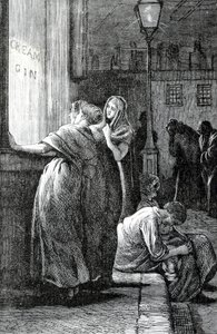 19世紀の女性とジンの飲酒
