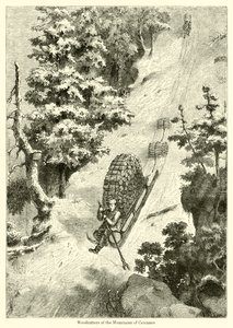 セヴェンヌの山の木版画（彫刻 作： English School