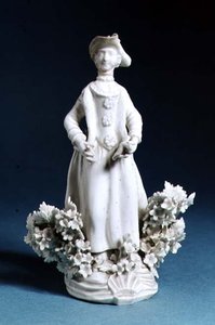 ウスター製スポーツマンの仲間の像 無彩色 18世紀後半（磁器 作： English School