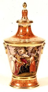 トーマス・バクスターが描いたウスターの花瓶、1820年頃 作： English School
