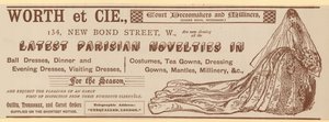 Worth et Cie、134 New Bond Street、ロンドン、広告 作： English School