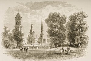 1876年頃、ニューヘブンのイエール大学、宗教施設協会発行の「アメリカンピクチャーズ」より1876 作： English School