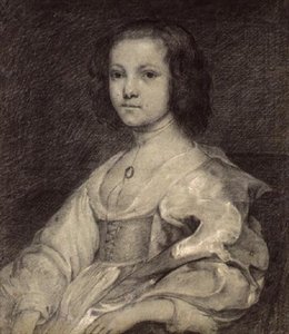 コスチュームを着た若い女性、1630年頃 作： English School