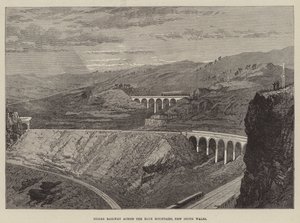 ニュー・サウス・ウェールズ州ブルー・マウンテンズを横切るジグザグ鉄道（彫刻作品 作： English School