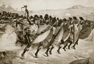 1879年3月29日、カンブラヒルを攻撃するズルス 作： English School
