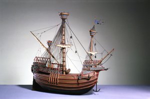 1480年頃のフランドルのキャラックの1:60スケールモデル（木）
