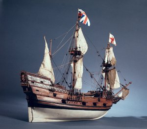 1620年のメイフラワーの1:60スケールモデル（木）（260975も参照）