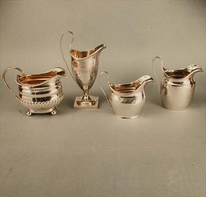 クリーム水差しのコレクション、すべてのジョージIII時代（1760〜1820）（シルバー） 作： English School English School
