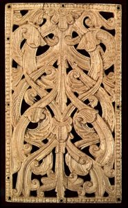 イングリッシュボーンピアスリリーフ、c.1125-50：印刷された聖書の以前のバインド、1552 作： English School English School