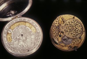 2つの懐中時計、c.1660およびc.1705（金属） 作： English School English School