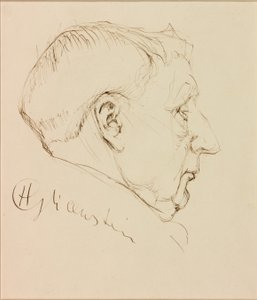 ジョージ・ホートンの肖像（紙にインク（カードに貼り付け）） 作： Enoch Henryk Glicenstein