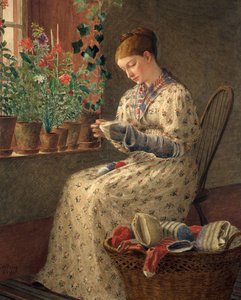 A Months Darning、1876。 作： Enoch Wood Perry