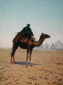 ピラミッドを通過するキャラバン、1869年頃（キャンバスに油彩） 作： Enrico Tarenghi