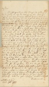 1755 年 10 月 7 日、マサチューセッツ州コンコード、アリス ジョーンズ宛ての手紙 (紙にペンとインク) 作： Ephraim Jones