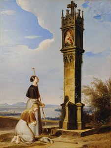道端の祠の前の二人の巡礼者 (「アヴェ・マリア」) 作： Erasmus von Engert