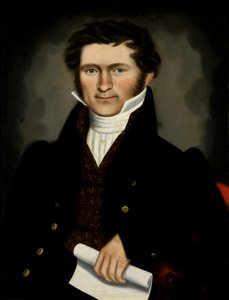 スクワイア・ウィリアムズ邸の紳士、カリフォルニア州。 1829年。 作： Erastus Salisbury Field