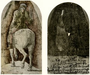 ボローニャのガルガネッリ礼拝堂の騎馬像 作： Ercole de Roberti
