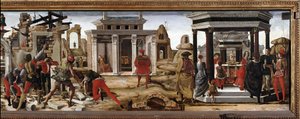 グリフォーニ・ポリプティーク：聖ヴィンセント・フェレールの物語が描かれた前立像 作： Ercole de Roberti