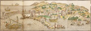 ロードス島の全景、1486年 作： Erhard Reuwich