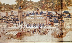 ベネチアの風景（ドージェの宮殿、サンマルコ広場）（キシログラフィー 作： Erhard Reuwich