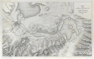 メキシコ-アメリカ戦争中の1847年8月と9月のメキシコの谷でのアメリカ軍の作戦の地図。
