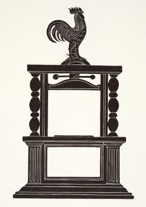おんどりと印刷機 作： Eric Gill