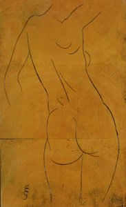 女性のヌード、後ろ姿（版画）